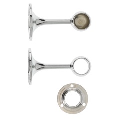 Chrome Round End and Centre Brackets with Socket