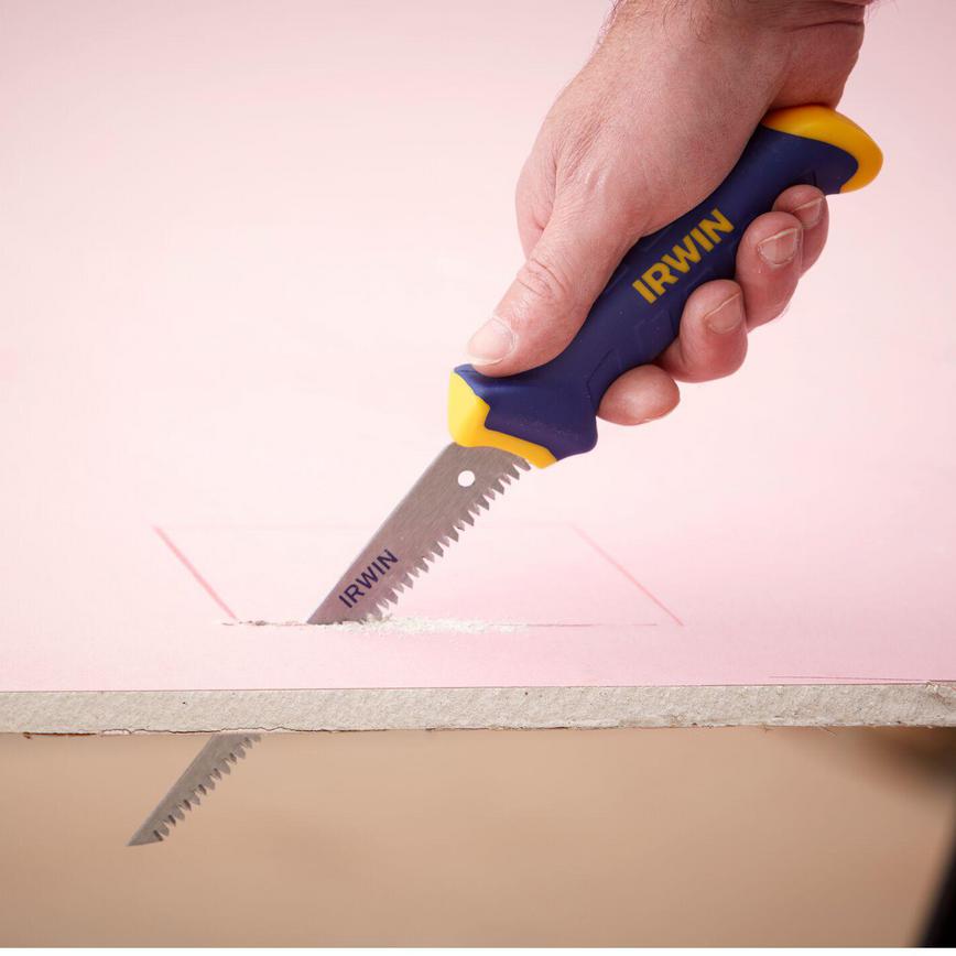 Irwin 8TPI 6.5" Jab Saw Cutting Through Plasterboard