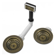 90mm Aged Brass 1.5 Bowl Strainer Waste