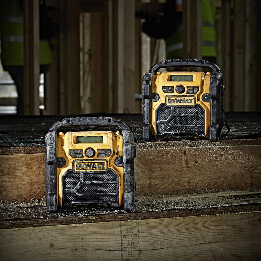 DeWalt DCR020-GB XR Compact Digital Radio Pair On Site