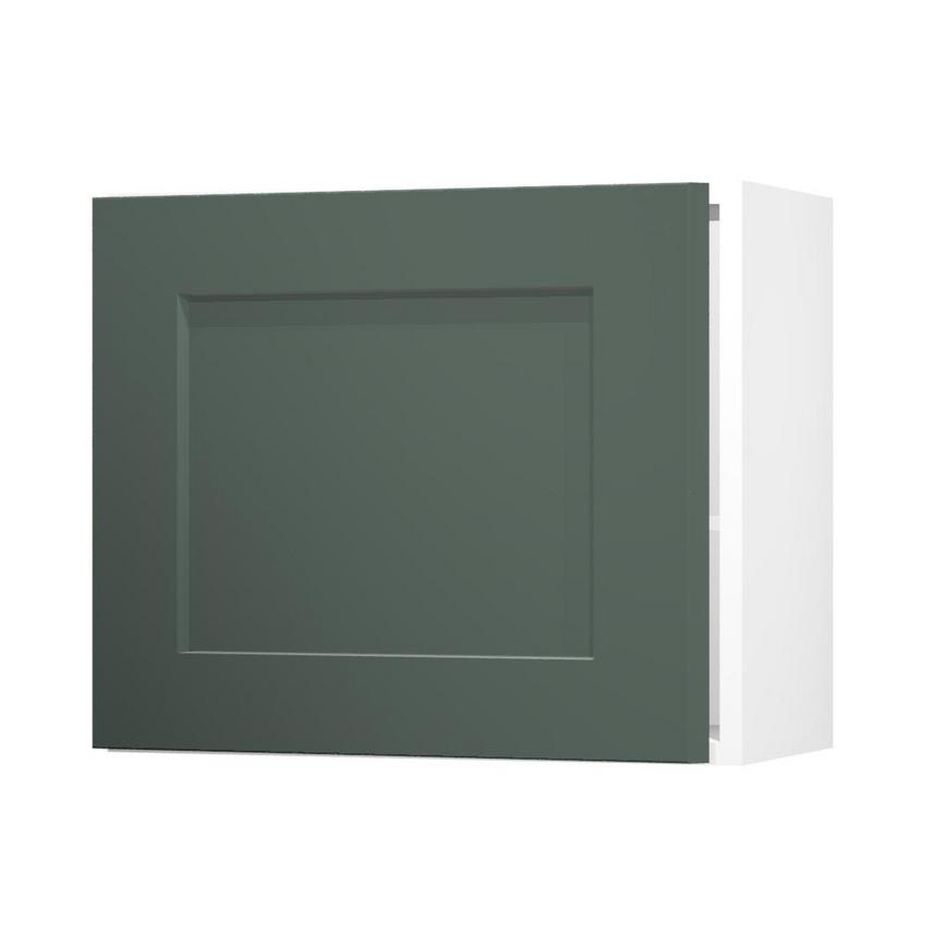 Chelford Fir Green 600 Tall Integrated Microwave Topbox Door Open