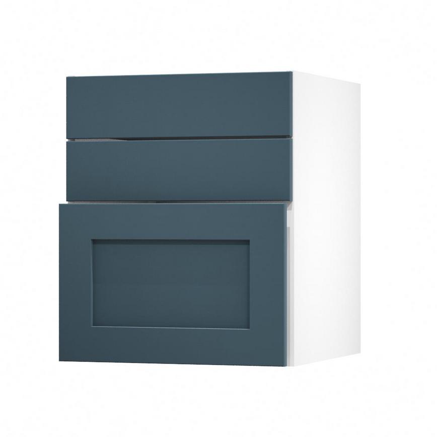 Chelford Marine Blue 600 Hob / Pan Drawer Door Open