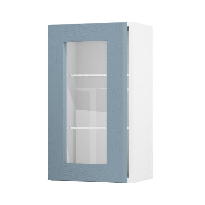 Chilcomb Dusk Blue 400 Full Height Glass Door Open