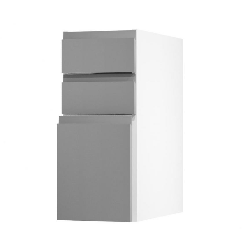 Clerkenwell Gloss Slate Grey 300 Pan Drawer Door Open