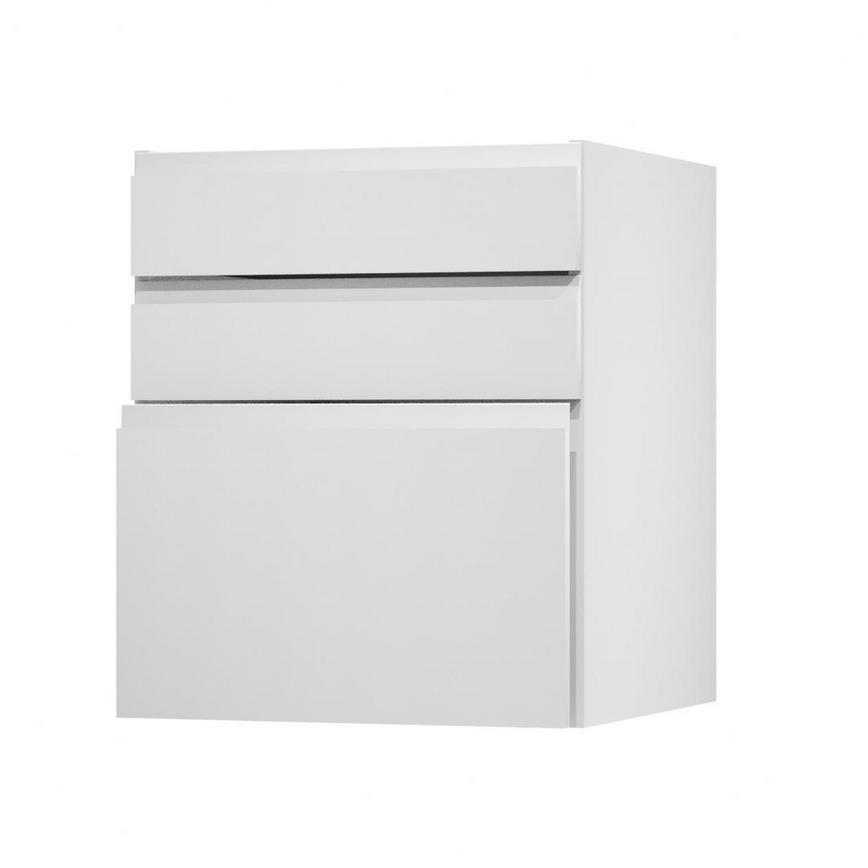 Clerkenwell Super Matt White 600 Hob / Pan Drawer Door Open