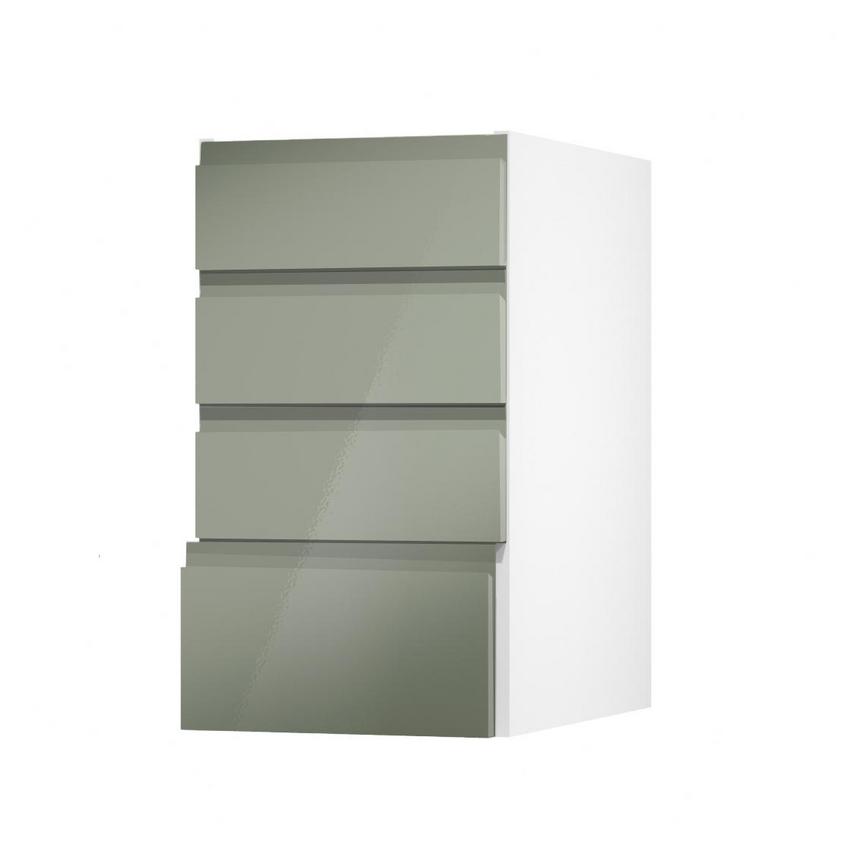 Clerkenwell Gloss Reed Green 400 Deep Drawer Door Open