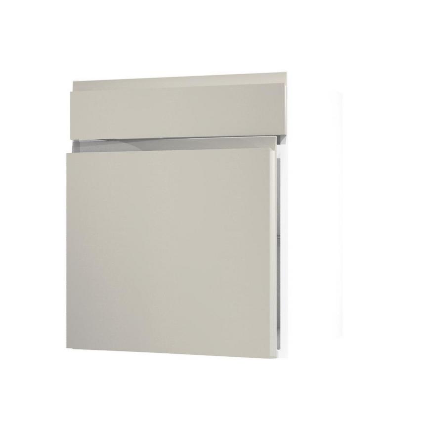 Clerkenwell Gloss Porcelain 600mm x 557mm Door Front Shown Open at an Angle as Part of a Door and Drawer Unit