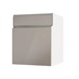Clerkenwell Gloss Sand Grey 600mm x 557mm Door Front Shown Open at an Angle as Part of a Door and Drawer Unit