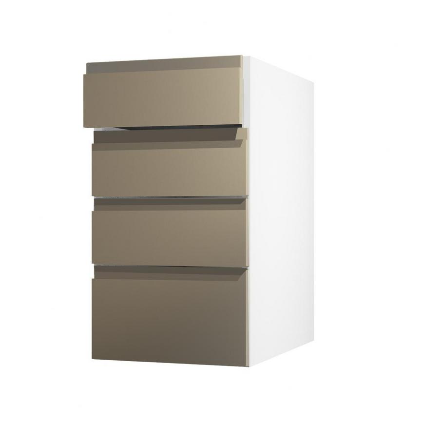 Clerkenwell Matt Metallic Bronze 160mm x 400mm Kitchen Drawer Angled Open