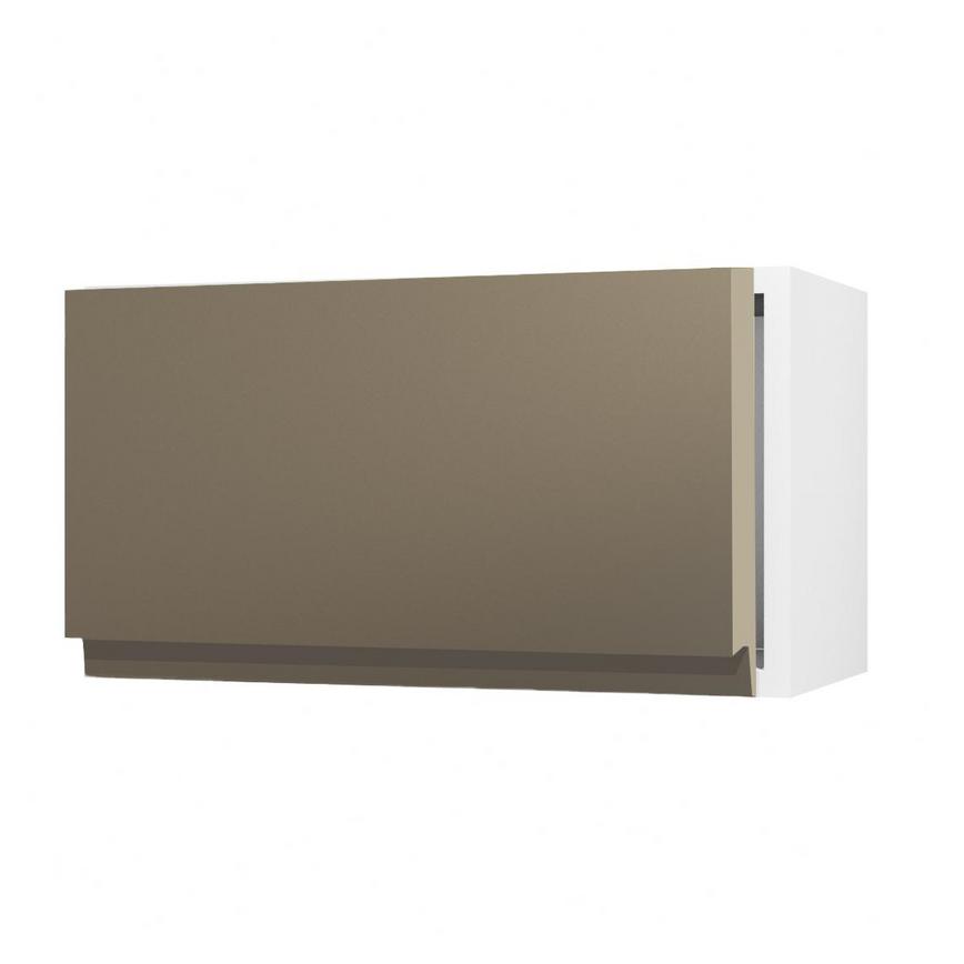 Clerkenwell Matt Metallic Bronze 326mm x 600mm Full Height Microwave Top Box Kitchen Door Angled Open