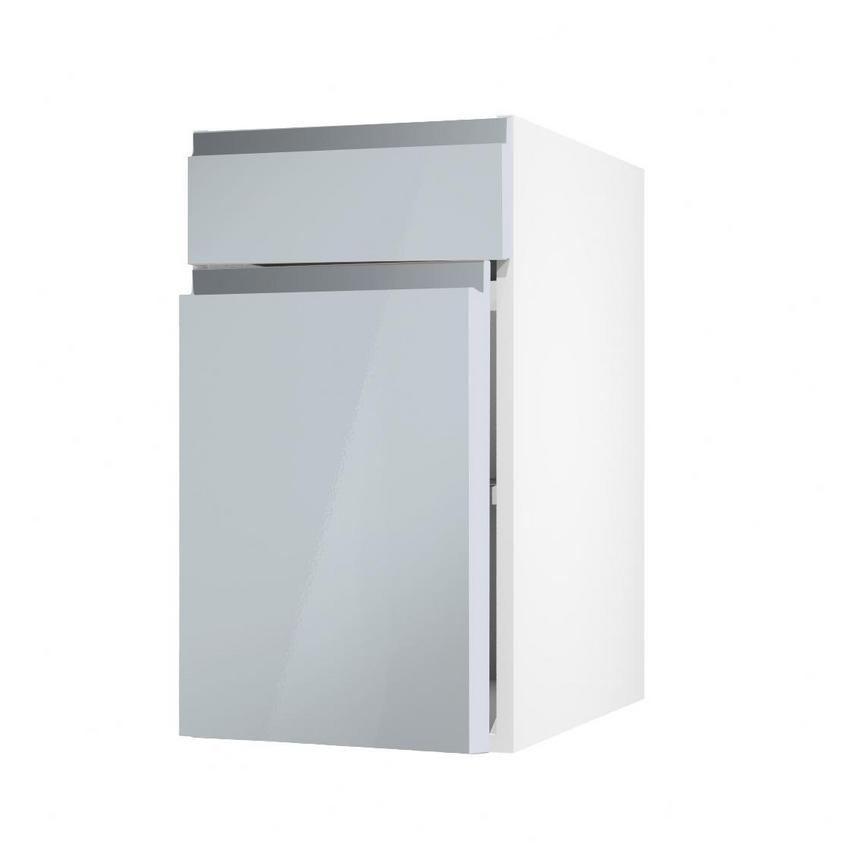 Clerkenwell Gloss Mist 557mm x 400mm Full Height Drawerline Kitchen Door Angled Open