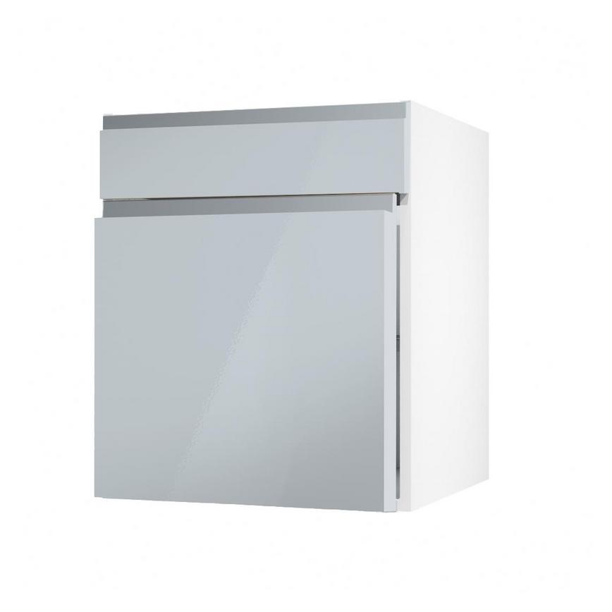 Clerkenwell Gloss Mist 557mm x 600mm Full Height Drawerline Kitchen Door Angled Open