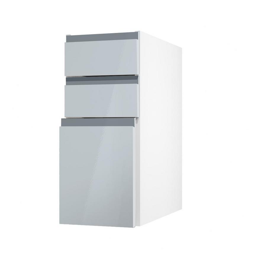 Clerkenwell Gloss Mist 394mm x 300mm Pan Kitchen Drawer Angled Open