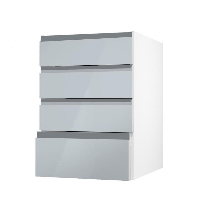 Clerkenwell Gloss Mist 227mm x 500mm Deep Kitchen Drawer Angled Open