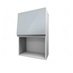 Clerkenwell Gloss Mist 506mm x 600mm Tall Microwave Top Box Kitchen Door Angled Open