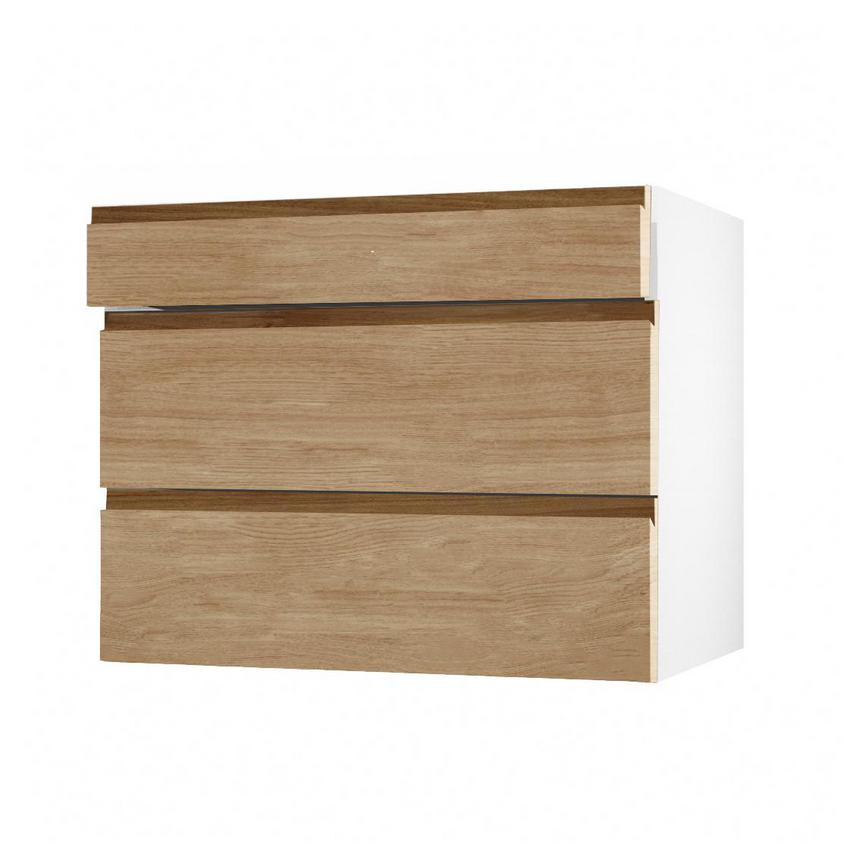 Clerkenwell Matt Natural Oak 160mm x 900mm Kitchen Drawer Angled Open