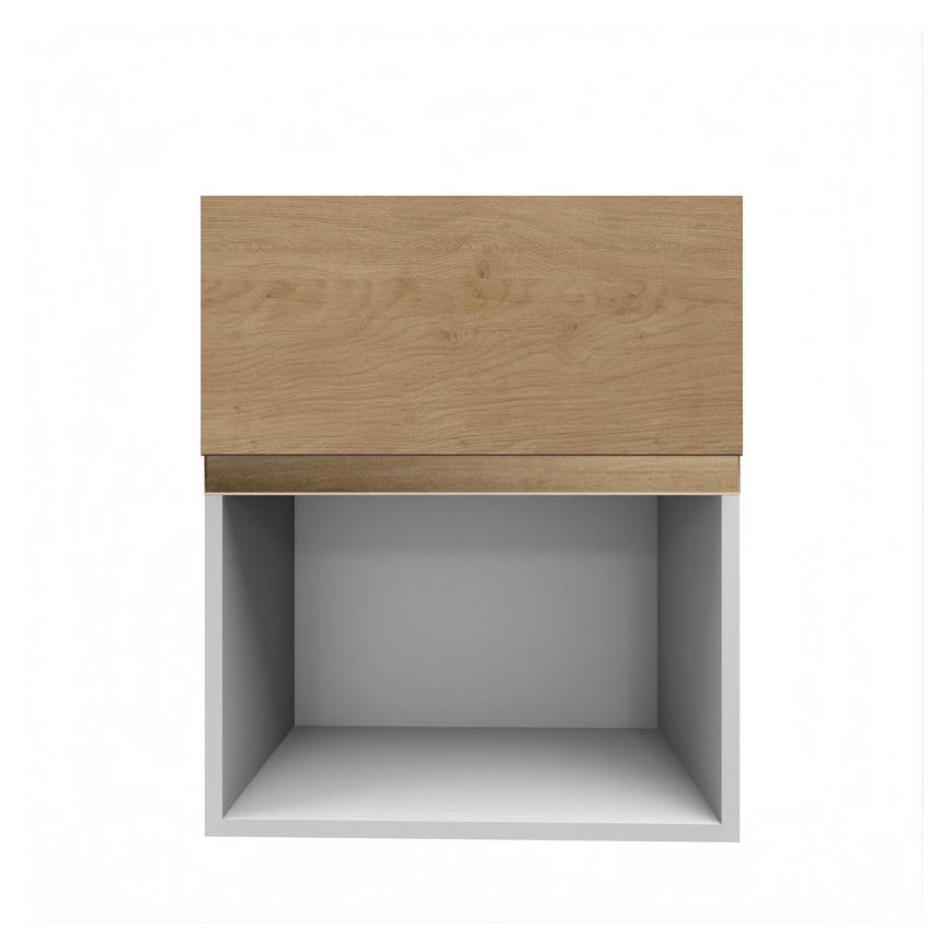 Clerkenwell Matt Natural Oak 326mm x 600mm Full Height Microwave Top Box Kitchen Door Unit Viewed From The Front