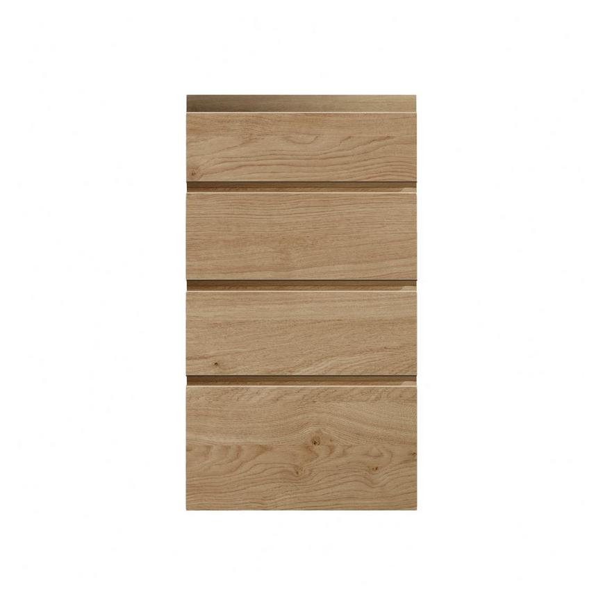 Clerkenwell Matt Natural Oak 227mm x 400mm Deep Kitchen Drawer Unit Viewed From The Front