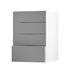 Greenwich Gloss Slate Grey 500 Deep Drawer Door Open