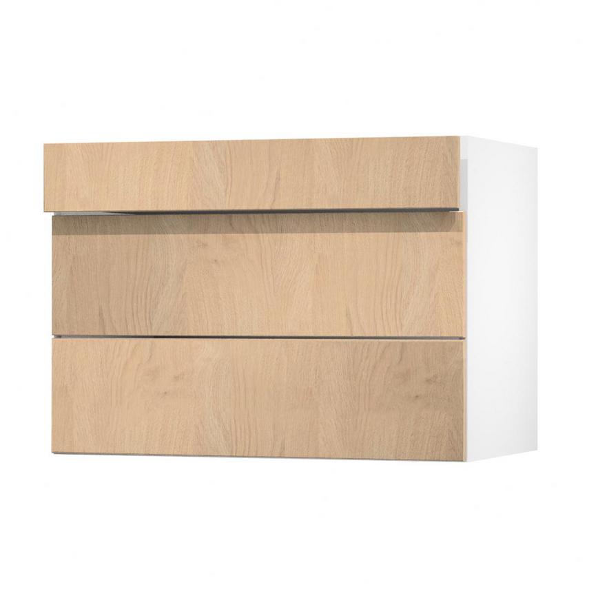 Greenwich Natural Oak 1000 Fridge Freezer Wall Door Open