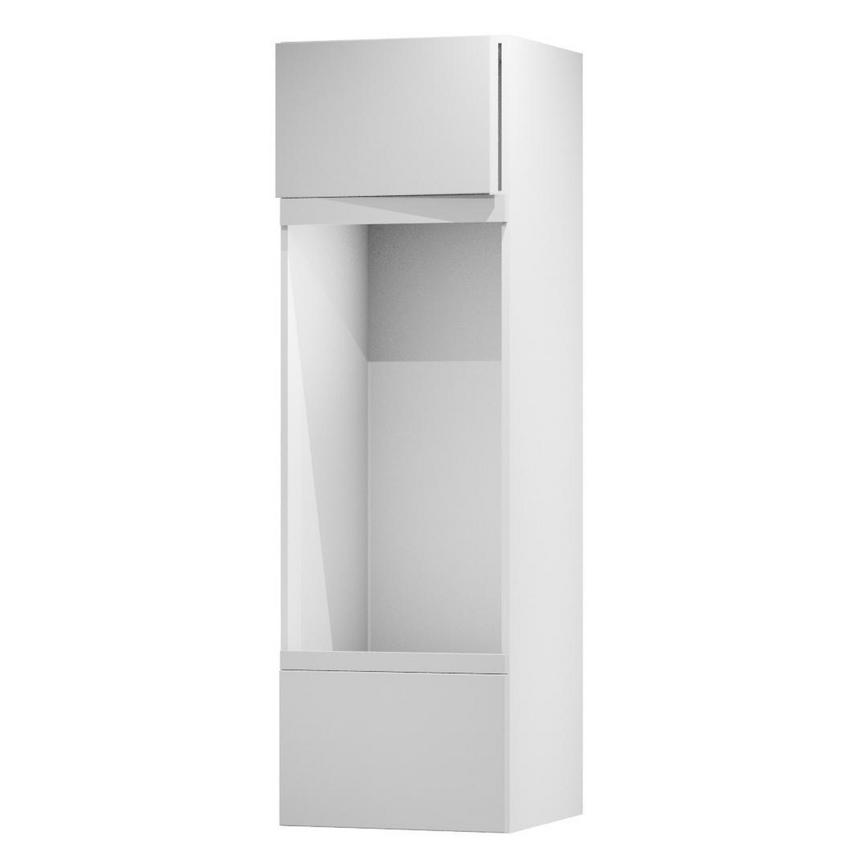 Greenwich Gloss Dove Grey 600 Appliance Tower Door Open 437mm