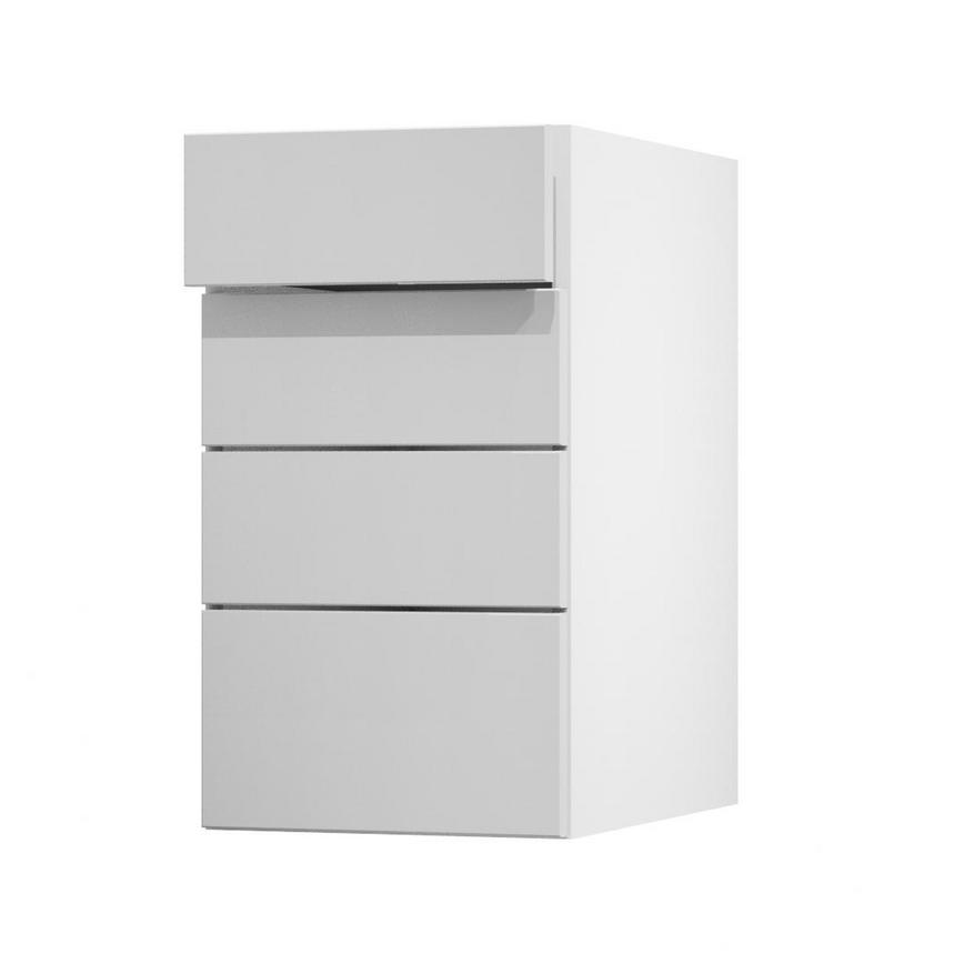 Hockley Mirror Gloss Dove Grey 400 Drawer Door Open