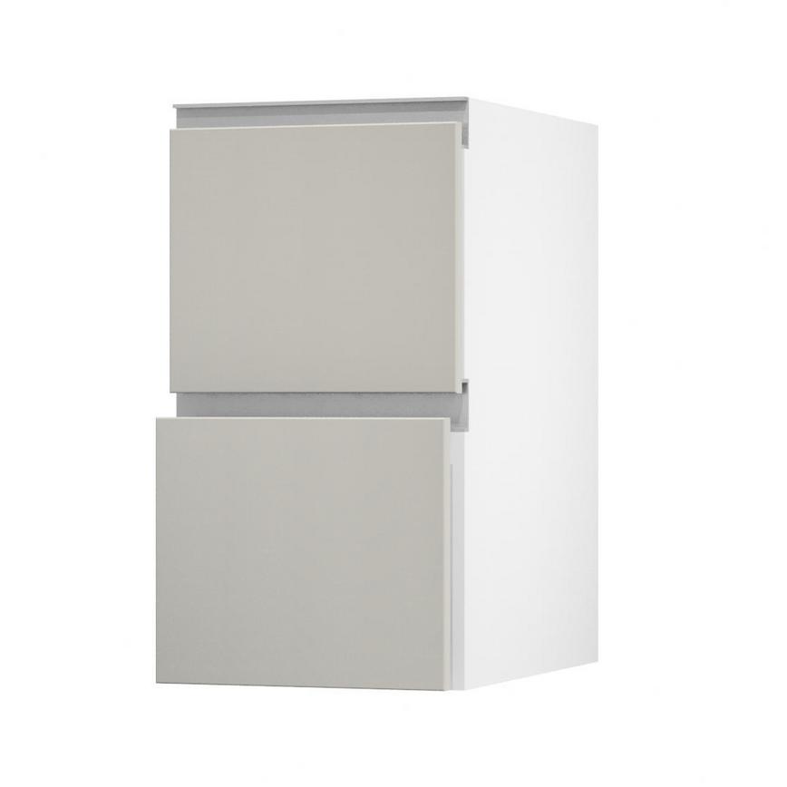 Hockley Mirror Gloss Sandstone 400 Pan Drawer Door Open 342mm
