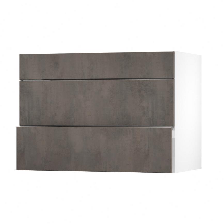 Hockley Bronze Dark Stone 1000 Fridge Freezer Wall Door Open