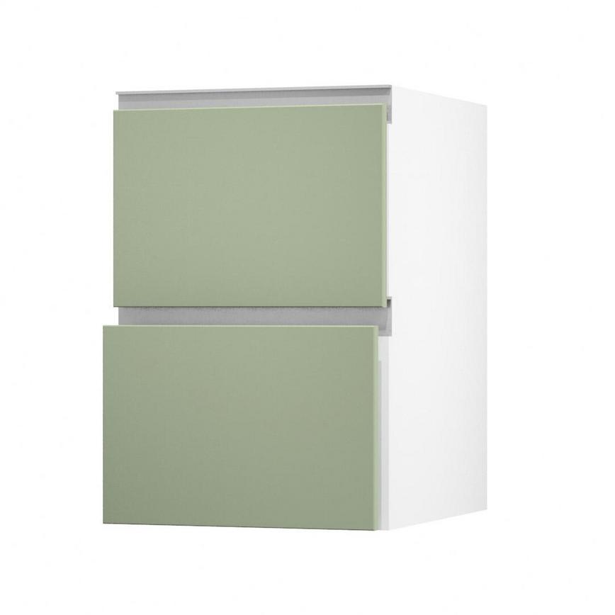 Hockley Super Matt Reed Green 500 Pan Drawer Door Open 342mm
