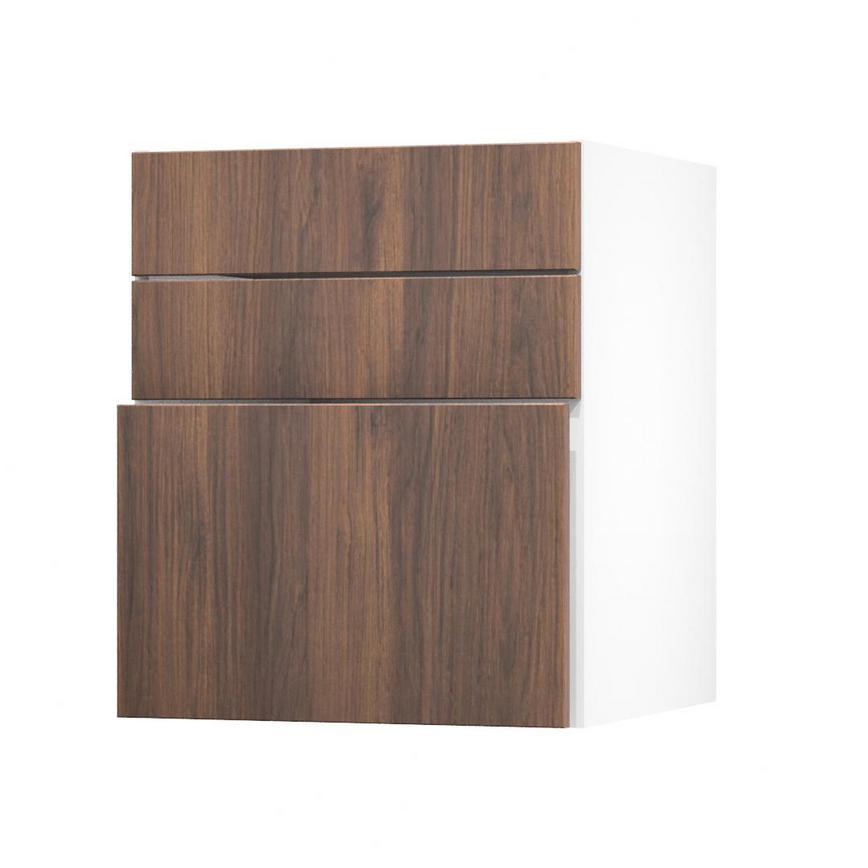 Hockley Textures Walnut 600 Hob / Pan Drawer Door Open