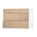 Hockley Textures Oak 1000 Fridge Freezer Wall Door Open