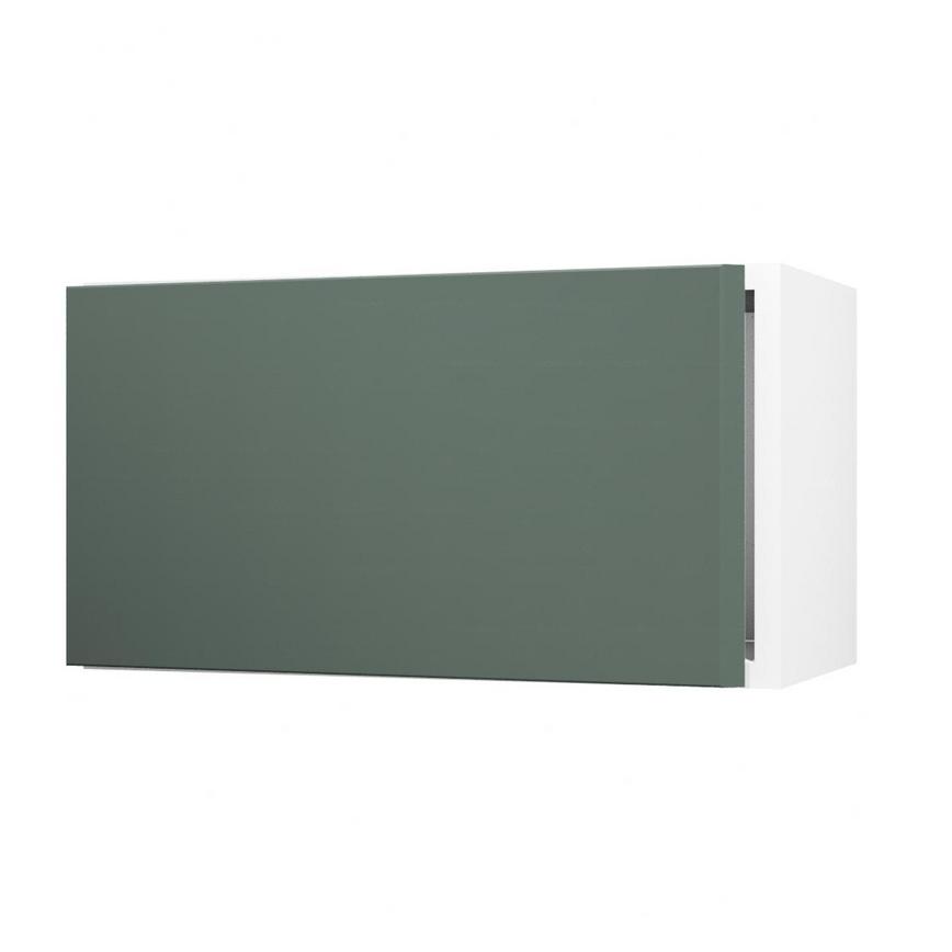 Hockley Super Matt Fir Green 600 Integrated Microwave Topbox Door Open