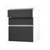 Hockley Super Matt Black 600 Pan Drawer Door Open 170mm