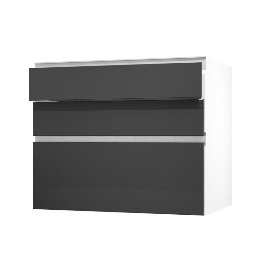 Hockley Super Matt Black 900 Pan Drawer Door Open 170mm