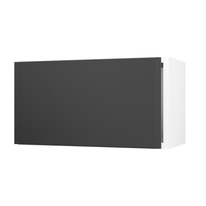 Hockley Super Matt Black 600 Integrated Microwave Topbox Door Open