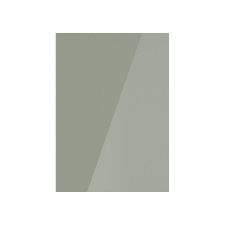 Hockley Mirror Gloss Reed Green 400mm x 557mm Door Front Shown Closed from the Front as Part of a Door and Drawer Unit