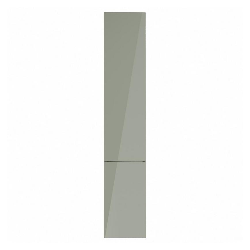 Hockley Mirror Gloss Reed Green 400mm x 1400mm Tall Larder Door Shown Closed from the Front as part of a Full Larder Unit