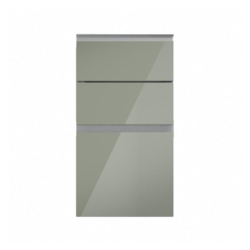 Hockley Mirror Gloss Reed Green 400mm x 170mm Drawer Front Shown Closed from the Front as Part of a Full Drawer Unit