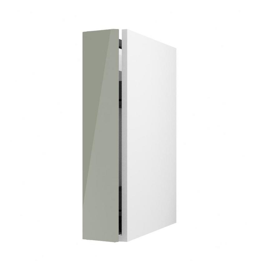 Hockley Mirror Gloss Reed Green 150mm x 720mm Full Height Door Shown Open at an Angle