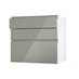 Hockley Mirror Gloss Reed Green 800mm x 170mm Drawer Front Shown Open at an Angle as Part of a Drawer Unit