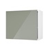 Hockley Mirror Gloss Reed Green 600mm x 506mm Tall Microwave Top Box Door Shown Open at an Angle