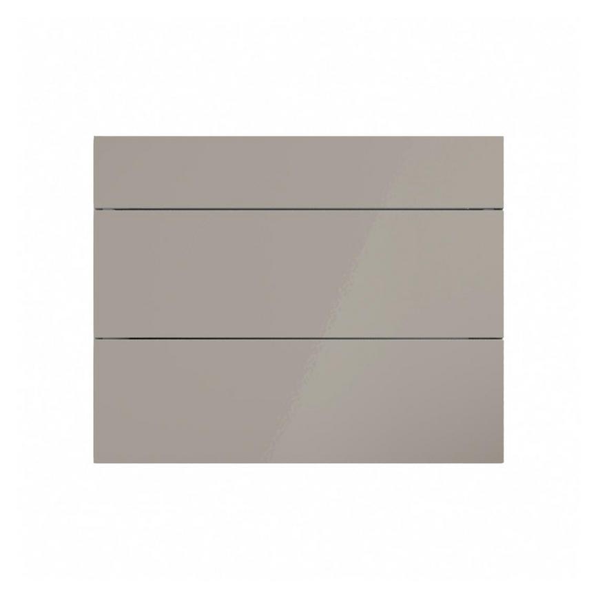 Hockley Mirror Gloss Sand Grey 900mm x 160mm Drawer Front Shown Closed as Part of a Full Drawer Unit