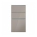 Hockley Mirror Gloss Sand Grey 400mm x 170mm Drawer Front Shown Closed from the Front as Part of a Full Drawer Unit
