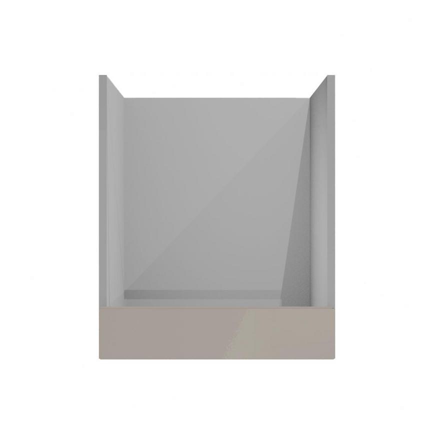 Hockley Mirror Gloss Sand Grey 600mm x 115mm Filler Panel Shown from the Front as Part of a Built Under Oven Housing Unit