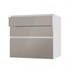Hockley Mirror Gloss Sand Grey 800mm x 170mm Drawer Front Shown Open at an Angle as Part of a Drawer Unit