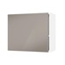 Hockley Mirror Gloss Sand Grey 600mm x 506mm Tall Microwave Top Box Door Shown Open at an Angle