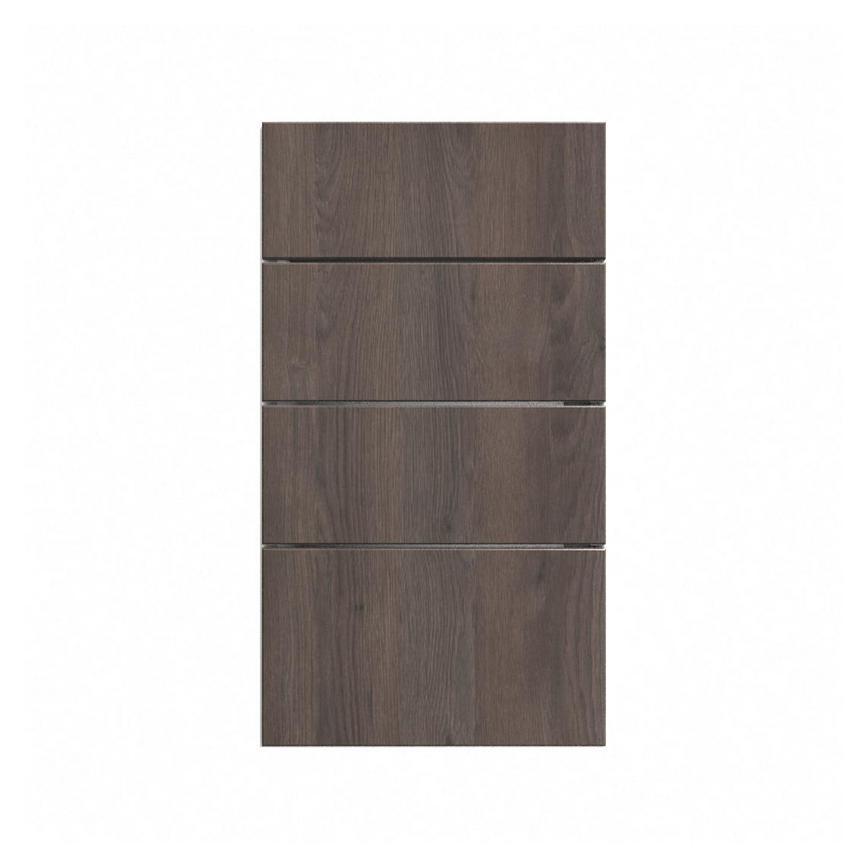 Hockley Textured Dark Oak 400mm x 160mm Drawer Front Shown Closed from the Front as Part of a Full Drawer Unit