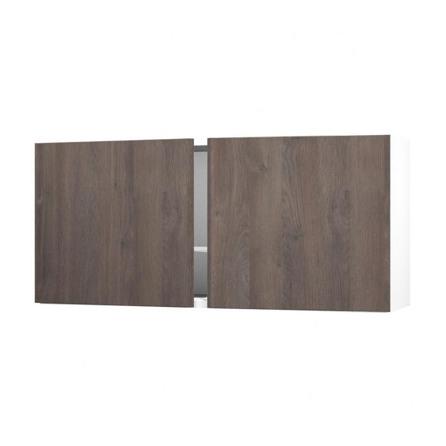 Hockley Textured Dark Oak 500mm x 460mm Tall Bridging Unit Shown Open at an Angle as a Pair of Doors