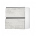 Hockley Textured White Stone 342mm x 700mm Pan Kitchen Drawer Unit Angled Open