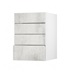 Hockley Textured White Stone 227mm x 500mm Deep Kitchen Drawer Unit Angled Open